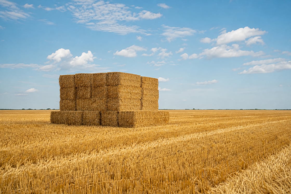 Manitoba Prairie Wheat Stubble and Bales